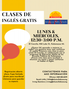 Clases de Ingles Gratis / Free English as a Second Language Classes